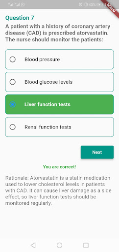 Nursing Exam with Rationale Screen 3