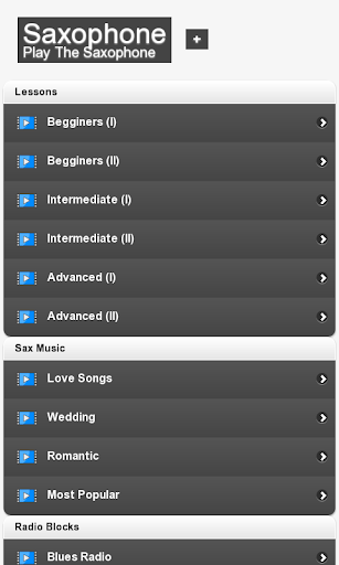 Android application Saxophone Lessons screenshort