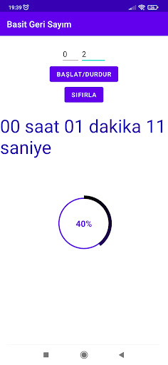 Android application Basit Geri Sayım screenshort