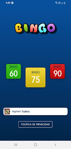 Bingo Cards and Draw at Home Screen 3
