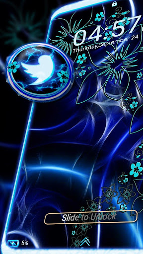 Dark Blue Fractal Launcher Screen 3