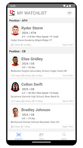 Android application UCWatchList screenshort