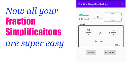 Ad Free Fraction Simplifier Re Android App