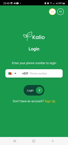 KALIO APP Screen 2
