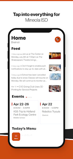 Android application Mineola ISD screenshort