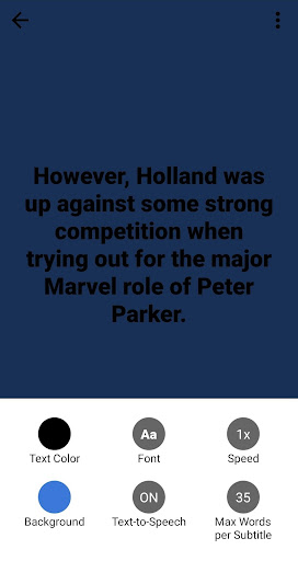 EZ Reader: Text-to-Subtitles Screen 2