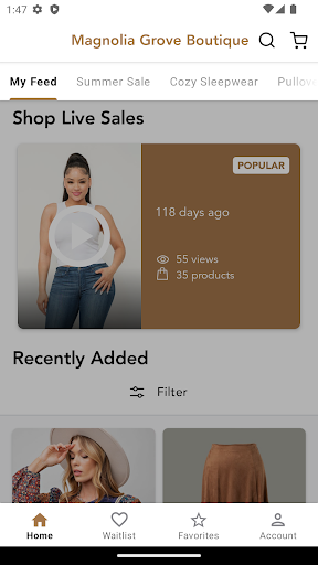 Android application Magnolia Grove Boutique screenshort