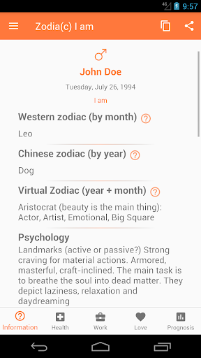 Family horoscope Screen 3