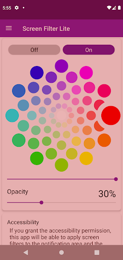 Android application Screen Color Filter Lite screenshort