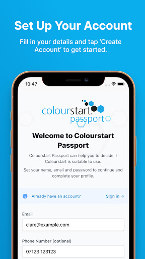 Android application Colourstart screenshort