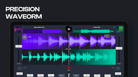 Cross DJ Pro — zrzut ekranu z miksowaniem i remiksowaniem