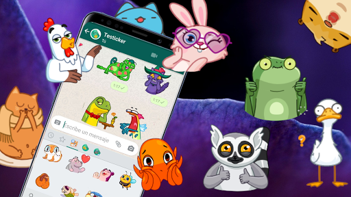 Android application WASticker animals in motion screenshort