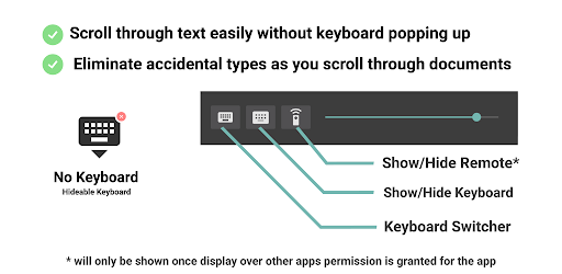 Android application No Keyboard: Hideable keyboard screenshort