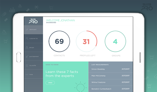 Android application TANITA PRO screenshort