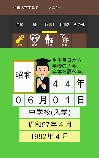 年齢早見表／犬猫年齢、西暦、入学卒業、結婚、子供、長寿、恵方 Screen 3