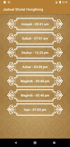 Jadwal sholat hongkong Screen 3
