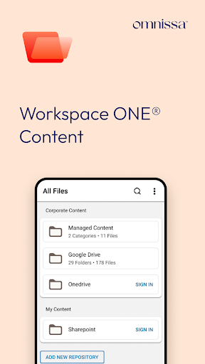 Screenshot of Content - Workspace ONE