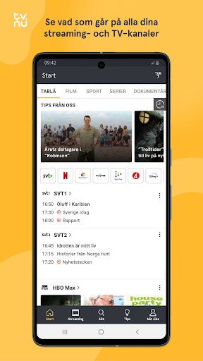 Android application tv.nu - streaming & TV screenshort