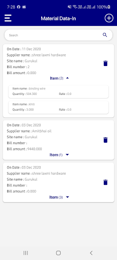 Android application Shivam Construction screenshort