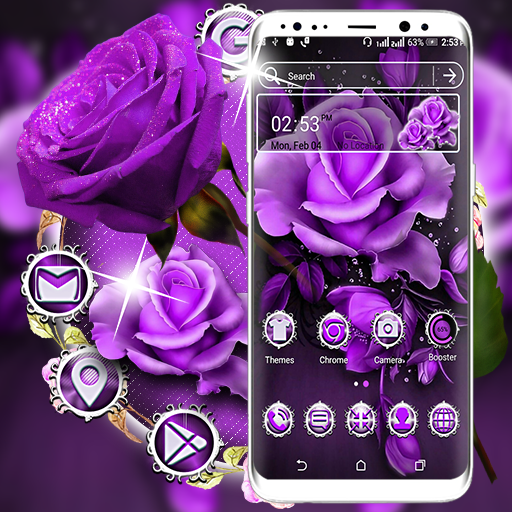 Purple Rose Launcher Theme  Icon