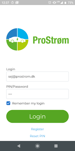 Android application ProStrøm screenshort