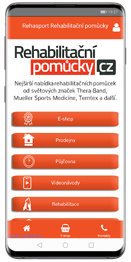 Android application Rehabilitační pomůcky screenshort
