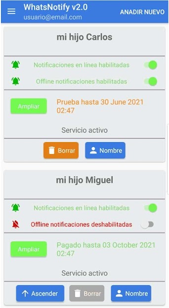 Captura 3 WhatsNotify android