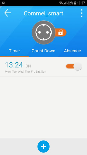 Android application Commel WiFi Socket screenshort