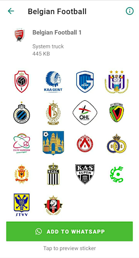Belgian Football Stickers Screen 2