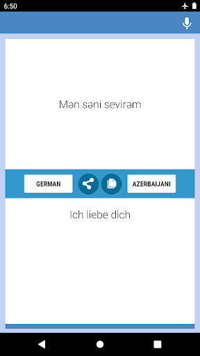 German-Azerbaijani Translator Screen 2