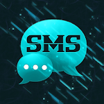Theme black blue GO SMS Pro Apk