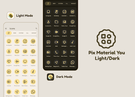 Pamja e ekranit e Pix Material You Light/Dark