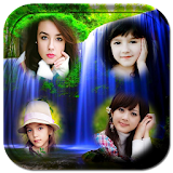 Waterfall photo collage frames icon