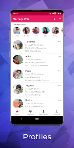 Android application Marriagewale.com Matrimony App screenshort