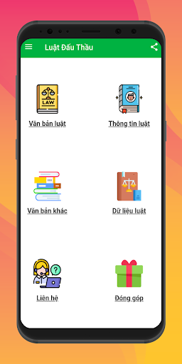 Android application Luật Đấu Thầu screenshort