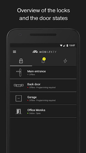 Android application SimonsVoss MobileKey screenshort