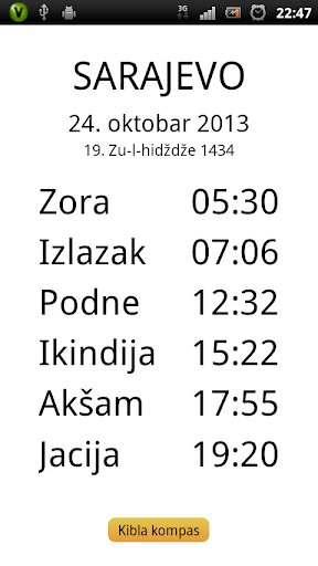 Vaktija Prayer Times Screen 3