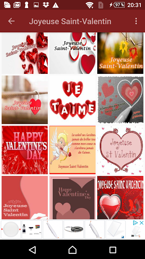 Android application Passe une belle Saint-Valentin screenshort