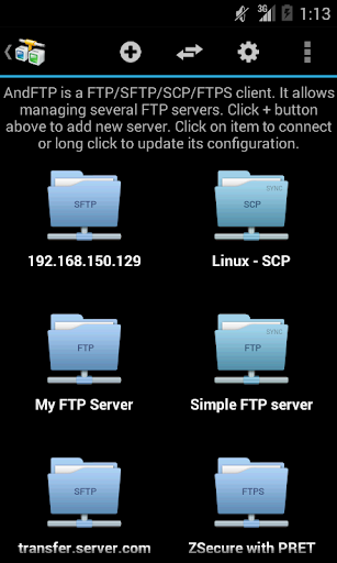 Android application AndFTP (your FTP client) screenshort