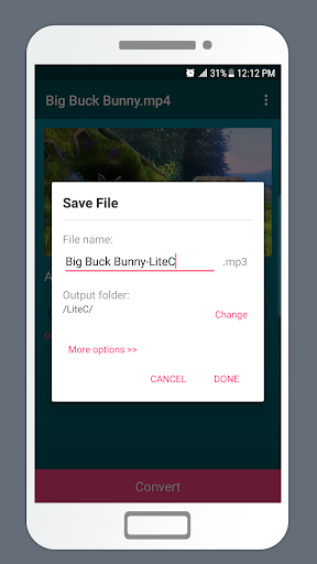 Screenshot of LiteC Video MP3 Audio Extract