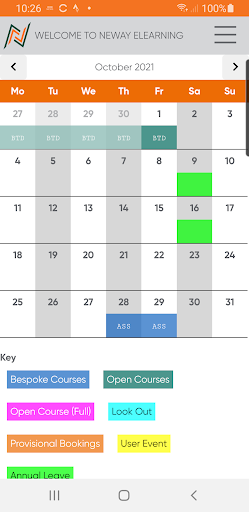 Neway Training Screen 2