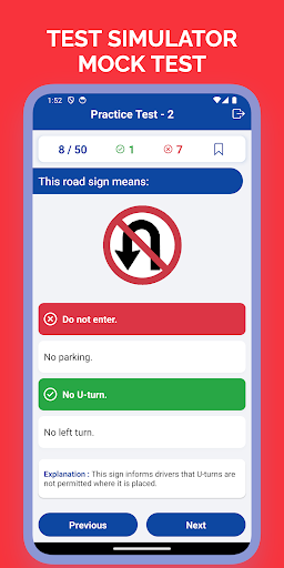Florida DMV Practice Test Screen 2