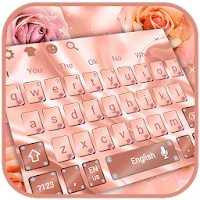 Pink Rose Gold Silk Keyboard Theme