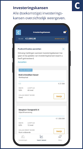 Android application Collin investeerdersapp screenshort