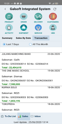 Galsoft Integrated System Screen 2