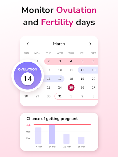 Screenshot of Period Tracker and Calendar