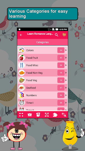 Android application Learn Romance Languages screenshort