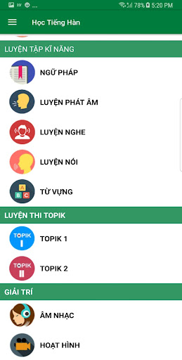 Học Tiếng Hàn Siêu Nhanh Screen 2