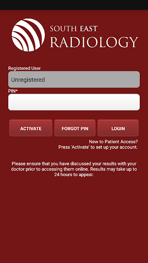 Android application SER Patient Access screenshort