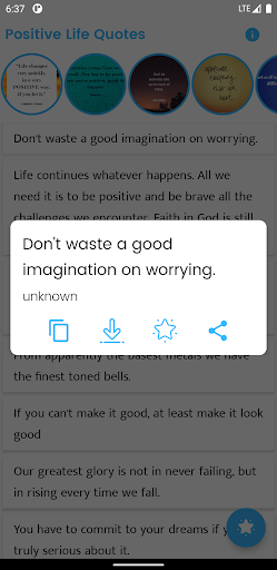 Android application Positive Life Quote and Saying screenshort